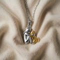 "Forever in Your Heart" Necklace with Gentle Cat Hug Pendant