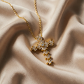 Timeless silver cross pendant necklace with zirconia