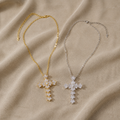 Timeless Necklace with Silver Zircon Cross Pendant
