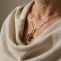 Amethyst Violet Flower Necklace | Gold