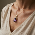 Oval Amethyst Choker | Gold