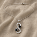 Symbol of Eternity Necklace Hearts Footprint Silver