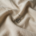 Footprint Silver Necklace – Crystal Heart Pendant