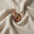 Necklace with Multicoloured Gemstone Amulet