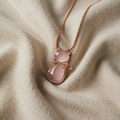Necklace with Pink Stone and Zirconia