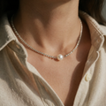 Pearl Necklace with Central Single Pearl