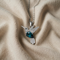 Hummingbird shiny necklace with cubic zirconia
