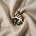 Hummingbird Glass Pendant Necklace