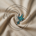 Hummingbird necklace and earrings
