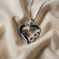 Necklace Pendant with Paw and Heart for Eternal Charm