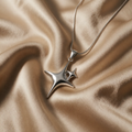 North Star Necklace in White Gold