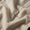 Sapphire Cross Necklace