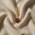 Heart Peace | Gold-Plated Necklace with Red Heart