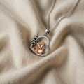 Heart-Shaped Dog Necklace with Rose Gold Finish