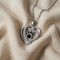 Cute Paw Print Necklace with Collarbones