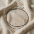 Two-Strand Necklace with Snake Chain and Cord Texture