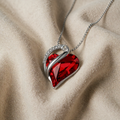 Heart Necklace in White Gold with Ruby of Infinity