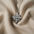 Zircon flower pendant necklace
