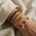 Timeless bracelet set with black zirconia