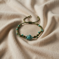 Boho Turtle Bracelet with Pearls and Cord
