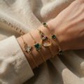 Helovino Heart Green Crystal Jewellery Set