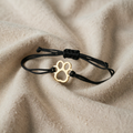 Footprint Bracelet – Adjustable Black and Red Design