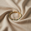 Golden Brass Turquoise Stone Bracelet