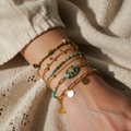 Gold and Volcanic Turquoise Bracelets