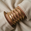 Set of gold necklaces for holiday