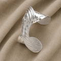 Matte White Gold Bracelet with Twisted Lines