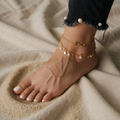 Infinite Anklet with Pearls and Star Charms