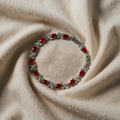 Silver Bracelet with Red Stones