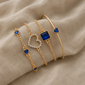 Bracelet set with golden hearts