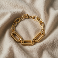 Gold-Tone Bracelet with Angular Links