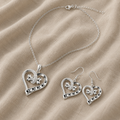 2-Piece Jewellery Set with Paw Print, Heart and Bone Pendants