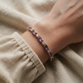 Amethyst Prism Tennis Earrings | Rose Gold