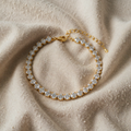 Aurora – Gold-coloured bracelet with crystal chain links