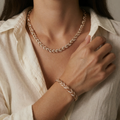 Elegant Glass Crystal Herringbone Series in Rose Gold