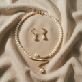 Pearl Earrings with Serpentine Details