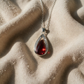 Necklace with Red Ruby Drop