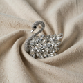 SILVER SWAN EARS WITH CLEAR STONE