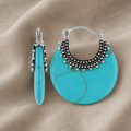 Silver earrings with turquoise stones