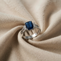 Octagonal Cut Sapphire Ring