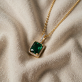 Karina – Necklace with Green Crystal Pendant