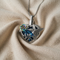 Silver-Toned Hummingbird Heart Urn Necklace