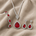 Silver and Ruby Jewellery Set