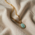 Kotryna Round Structure gold necklace