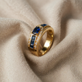 Royal Gold Signet Ring with Sapphire