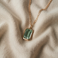 Maja – Necklace with Green Crystal Pendant