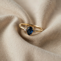 Minimalist Pear-Shaped Royal Sapphire Ring